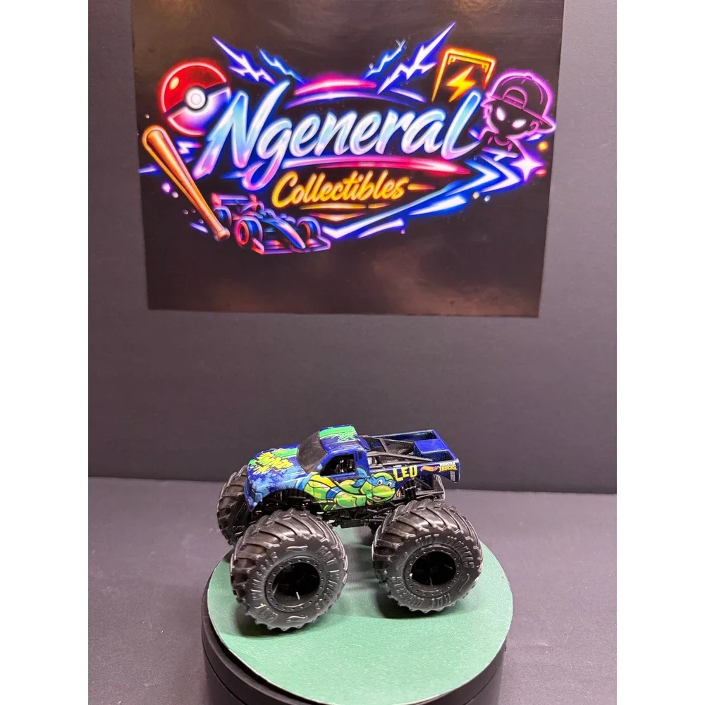 Hot Wheels Monster Jam TMNT Leonardo Blue Green Diecast Monster Truck 1:64 Leo
